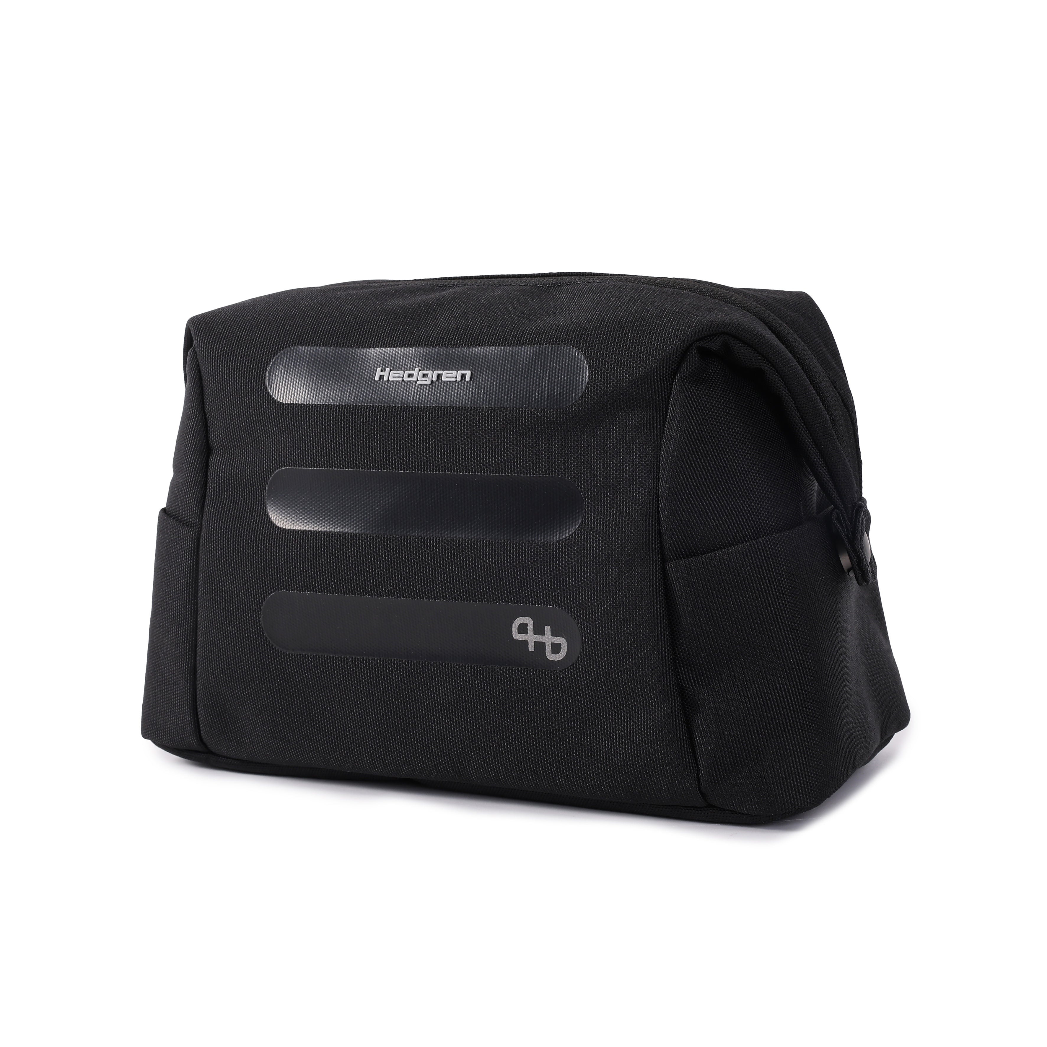 Front angled view of Hedgren BREAK Toiletry Bag in Black