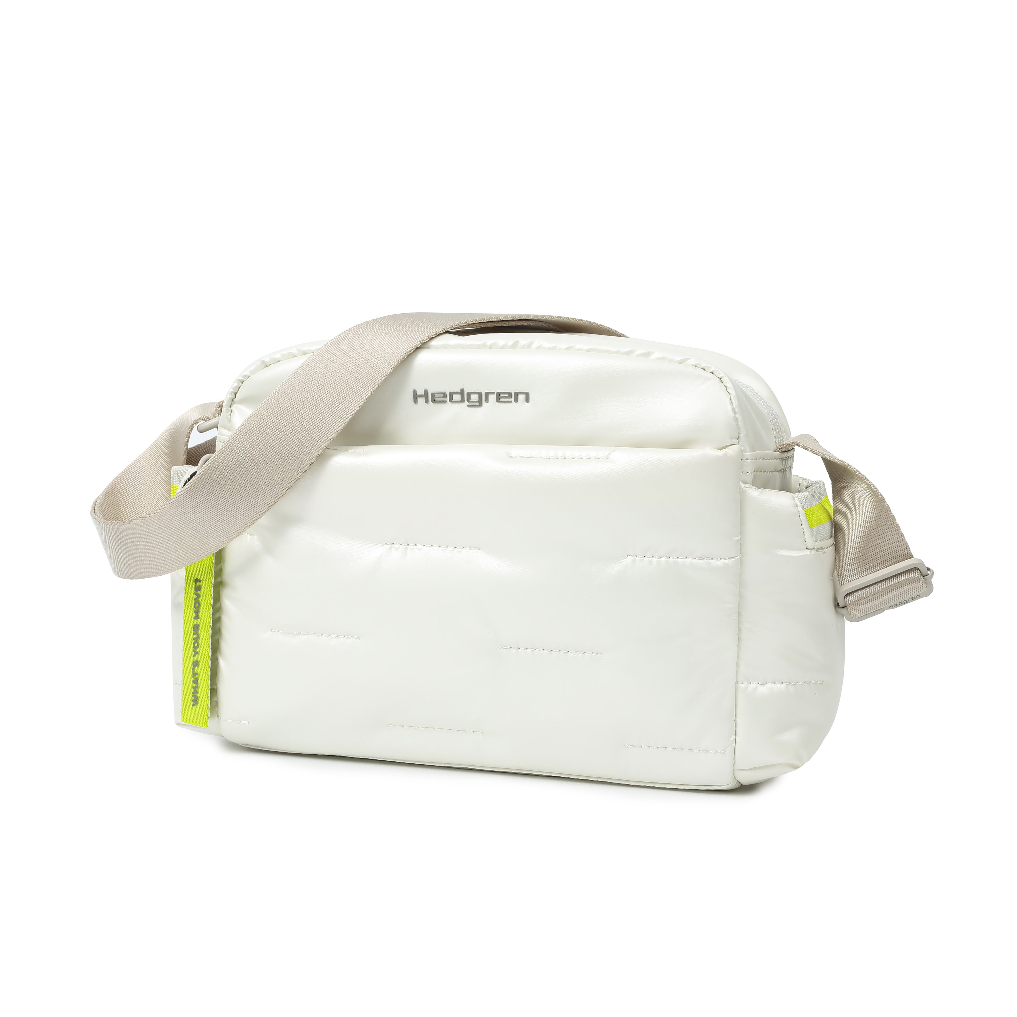 Front angled view of Hedgren COZY Shoulder Bag in Vaporous Grey