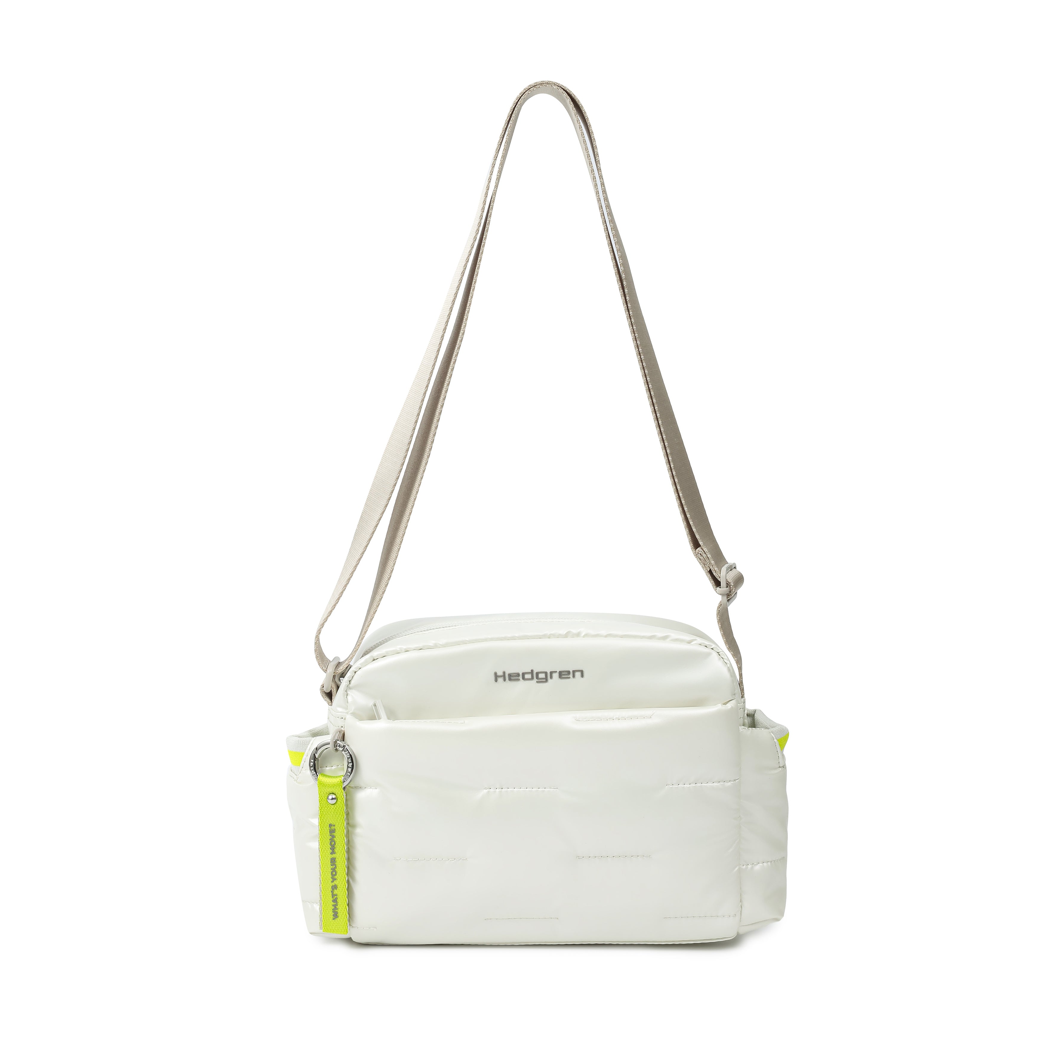 Hedgren COZY Shoulder Bag in Vaporous Grey with strap extended