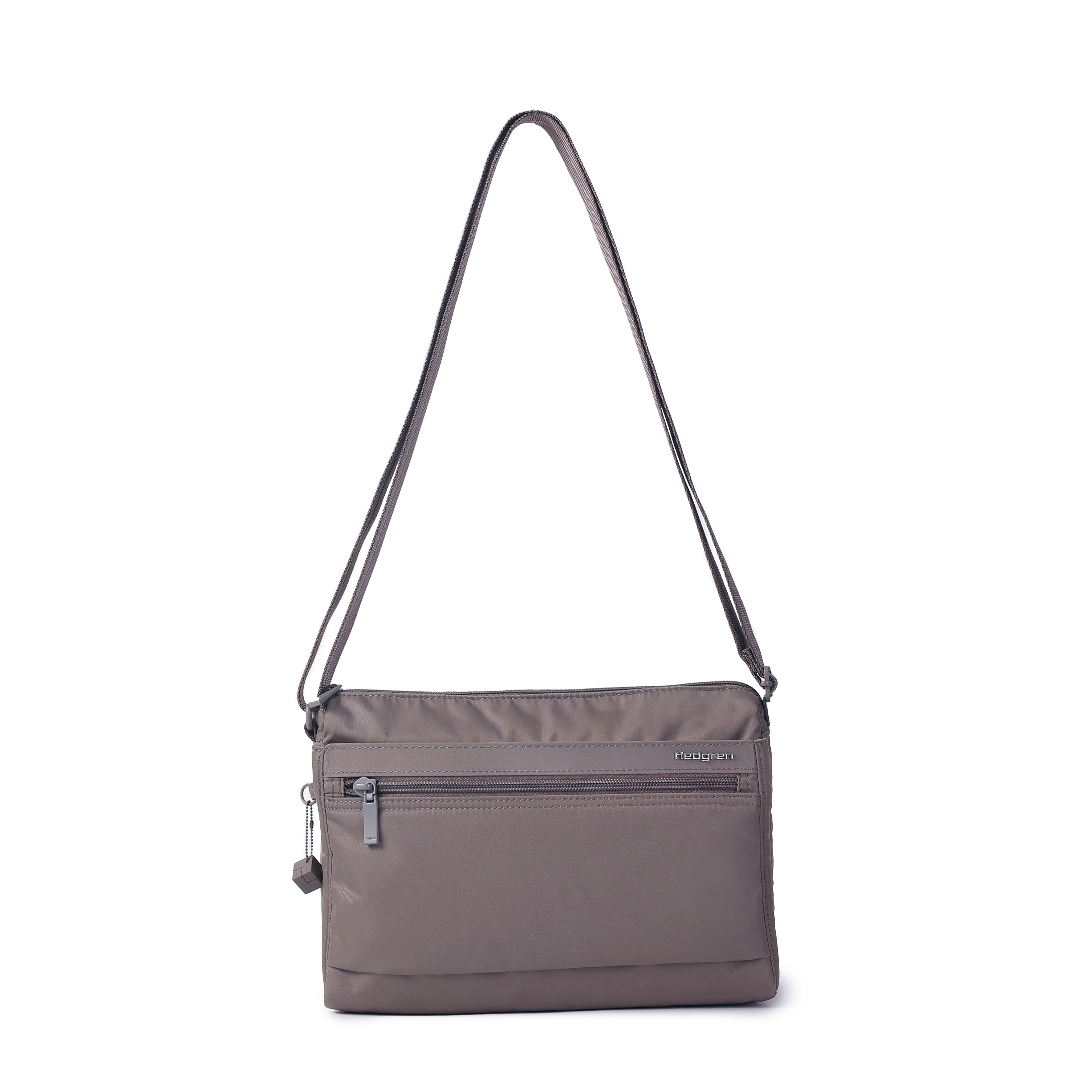 Hedgren EYE MEDIUM Crossbody in Sepia with straps extended