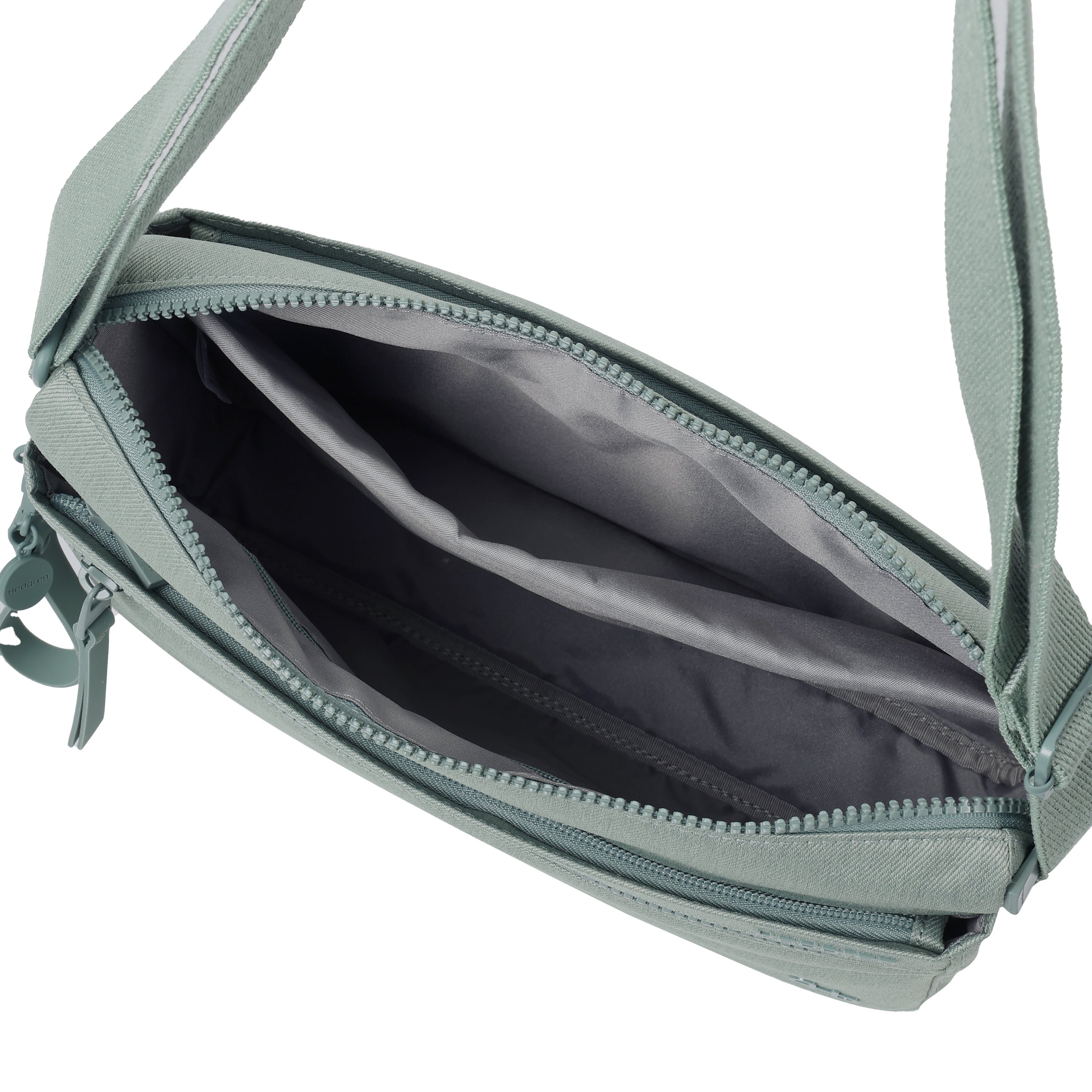 Interior of Hedgren EYE MEDIUM Crossbody in Lily Pad Jean