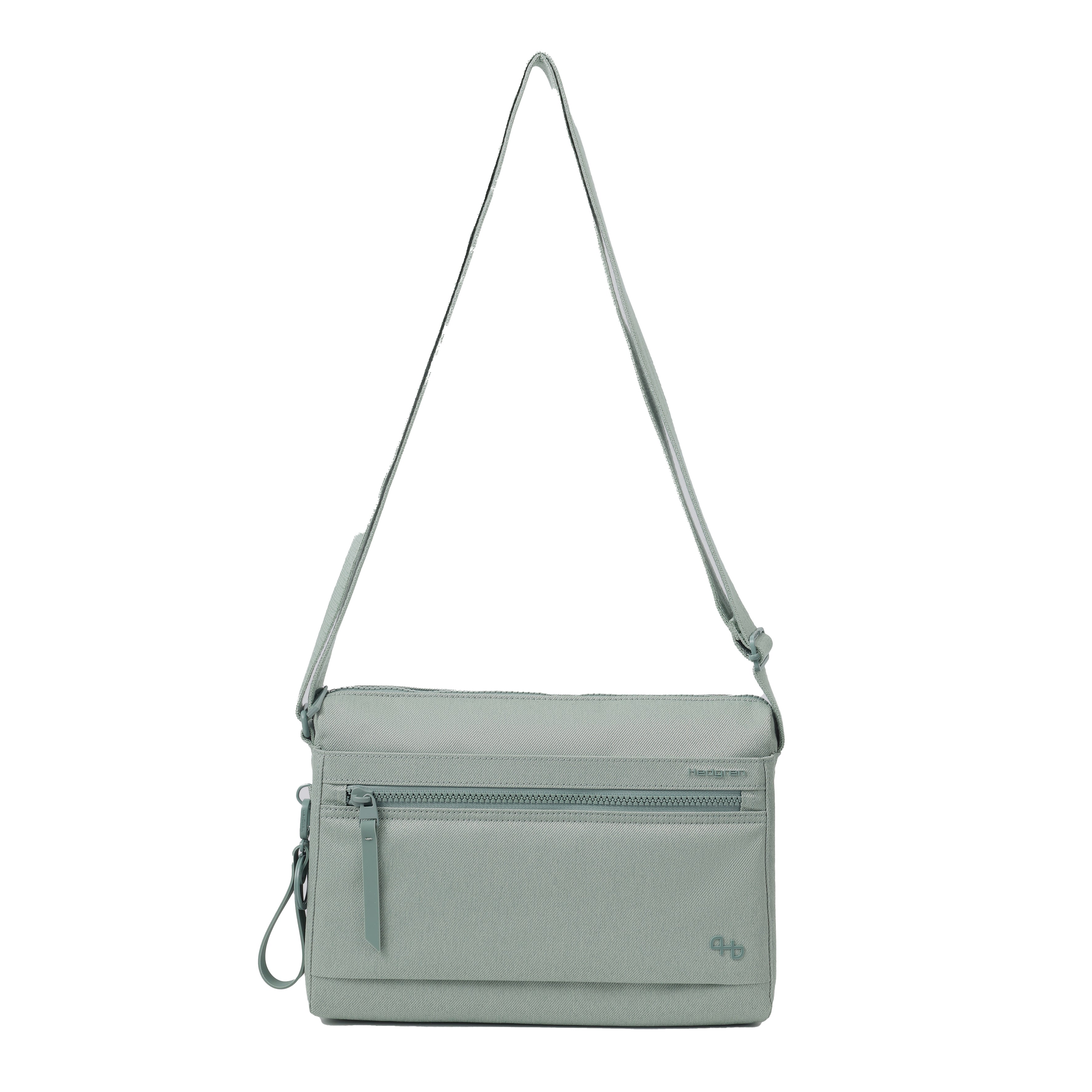 Hedgren EYE MEDIUM Crossbody in Lily Pad Jean with strap extended