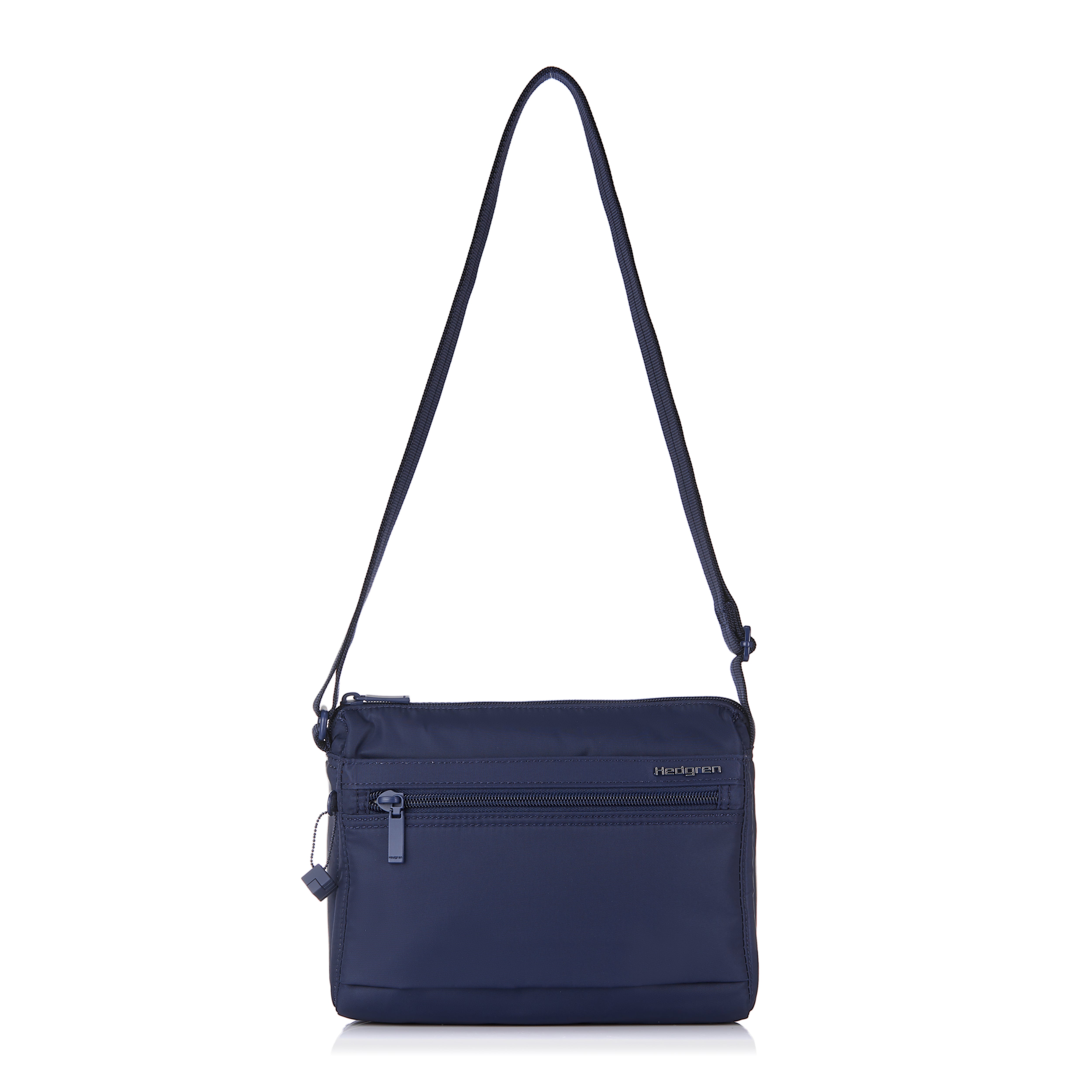 Eye RFID Shoulder Bag with strap extended #color_total eclipse navy