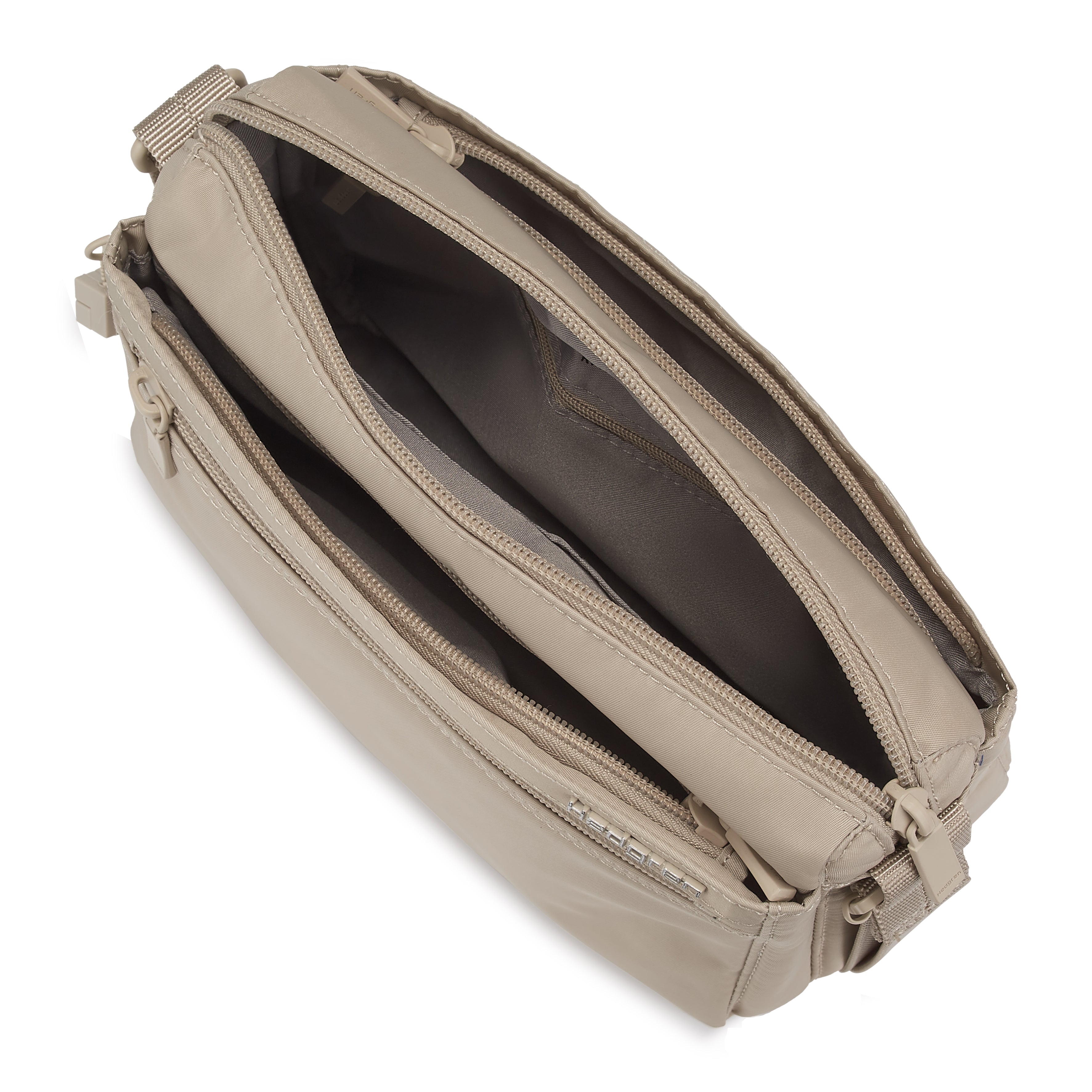 Interior of Eye RFID Shoulder Bag #color_cashmere beige