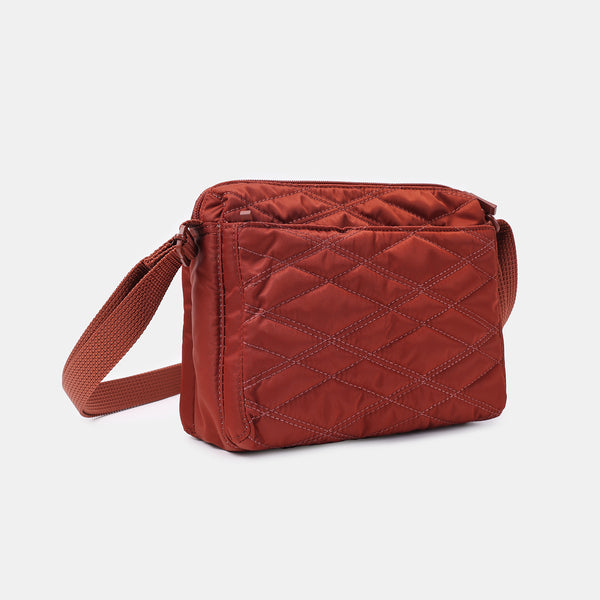 Quilted Eye RFID Shoulder Bag Brandy Brown