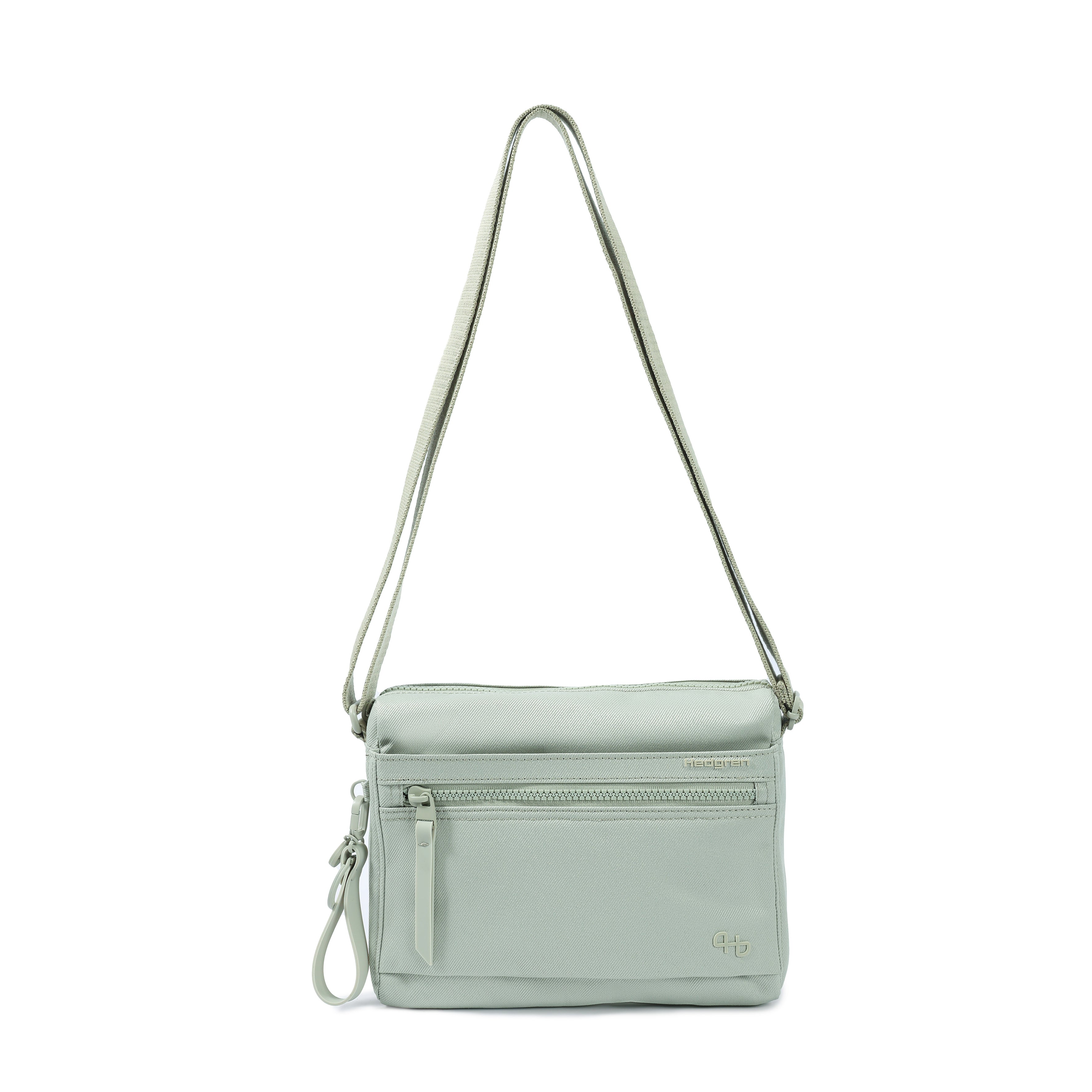 Eye RFID Shoulder Bag with strap extended #color_willow grey jean