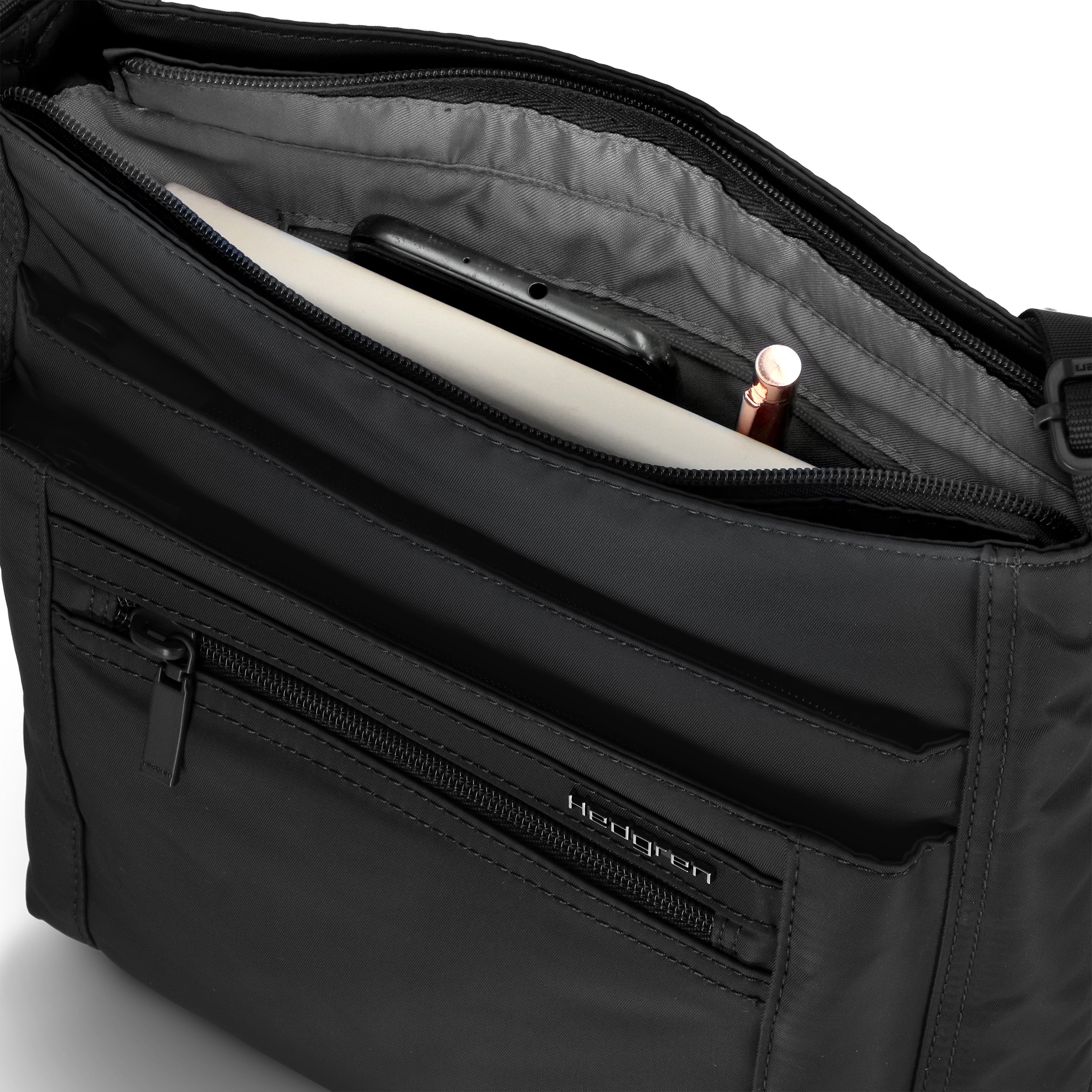 Interior of Orva RFID Crossbody #color_black