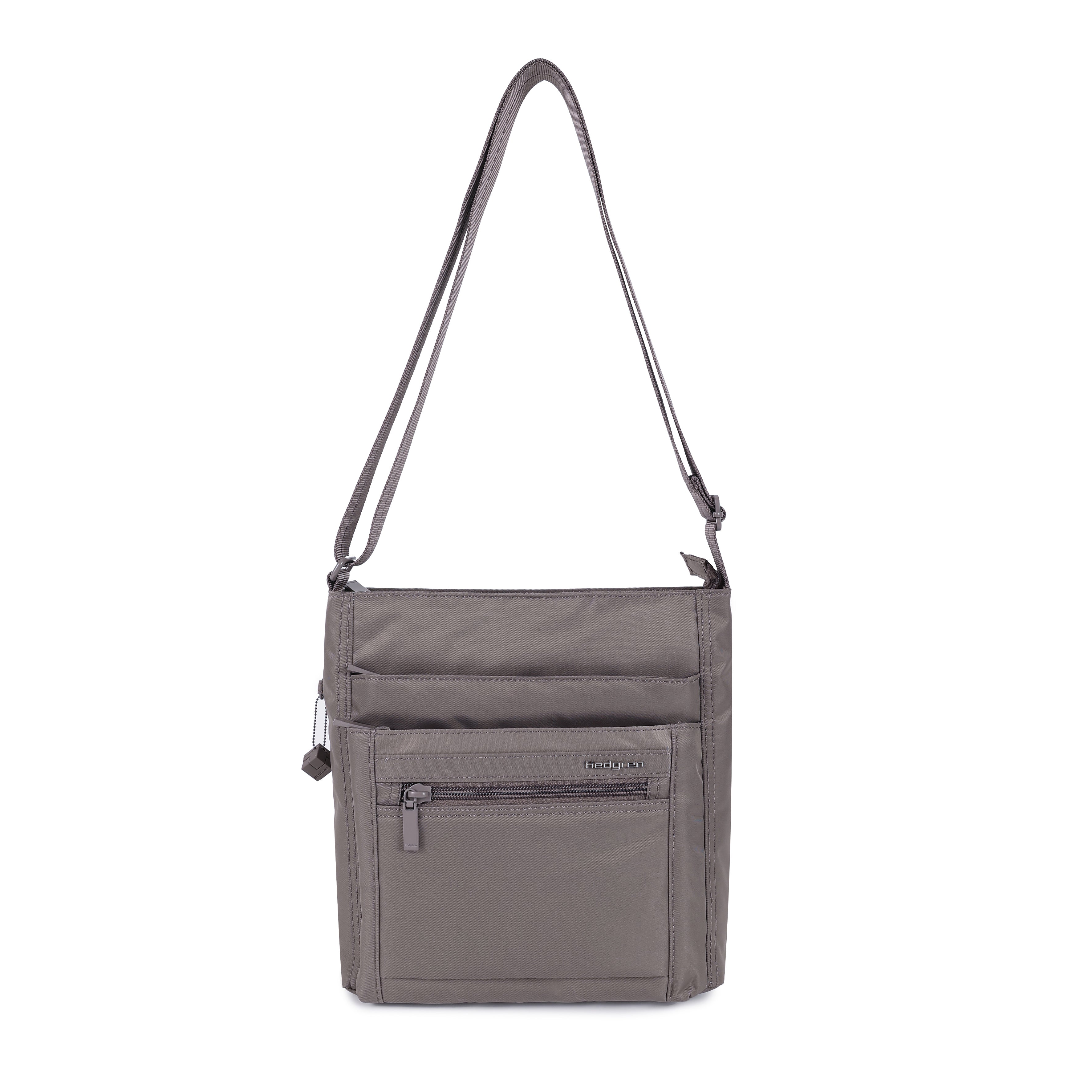 Orva RFID Crossbody with strap extended #color_sepia