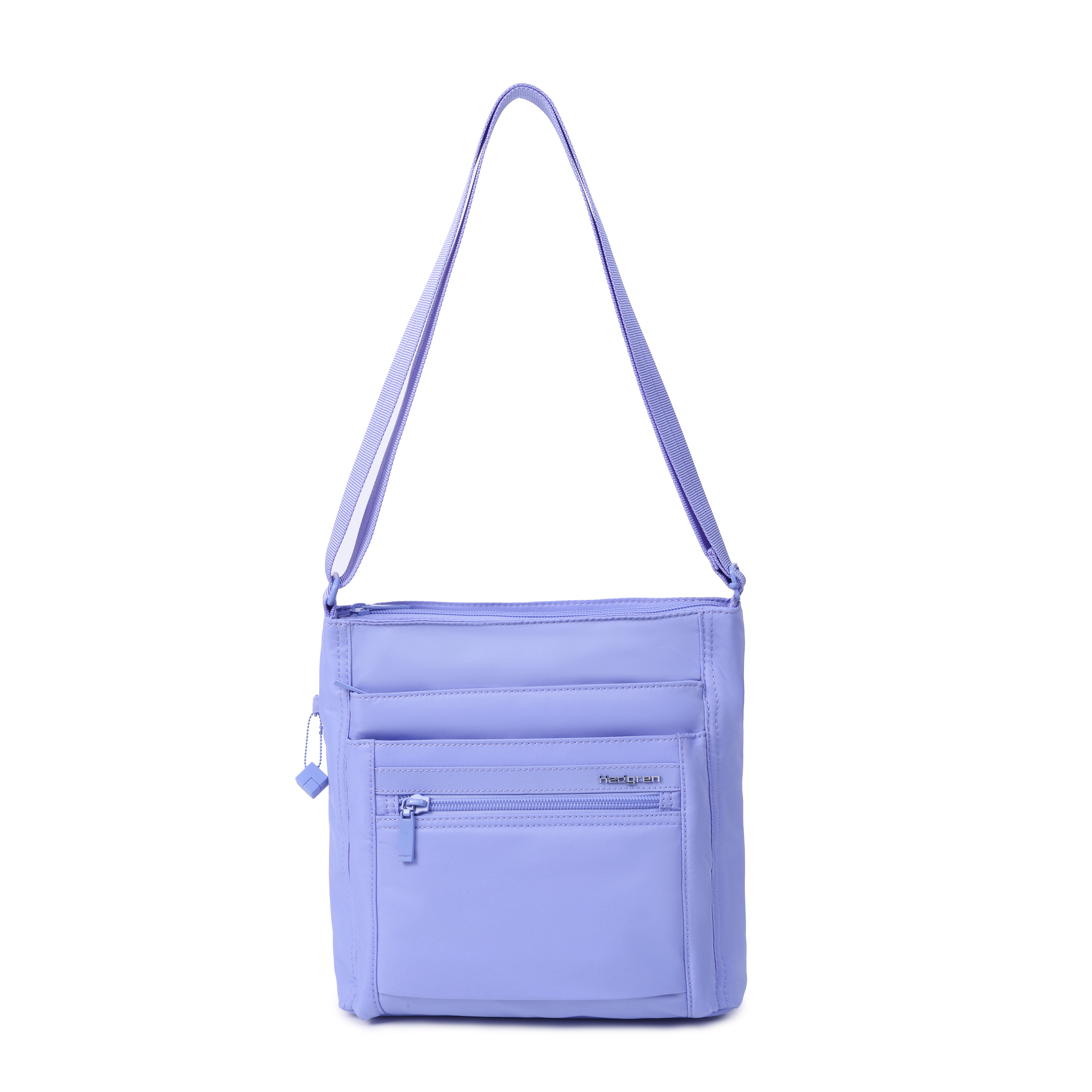 Orva RFID Crossbody with strap extended #color_jacaranda blue