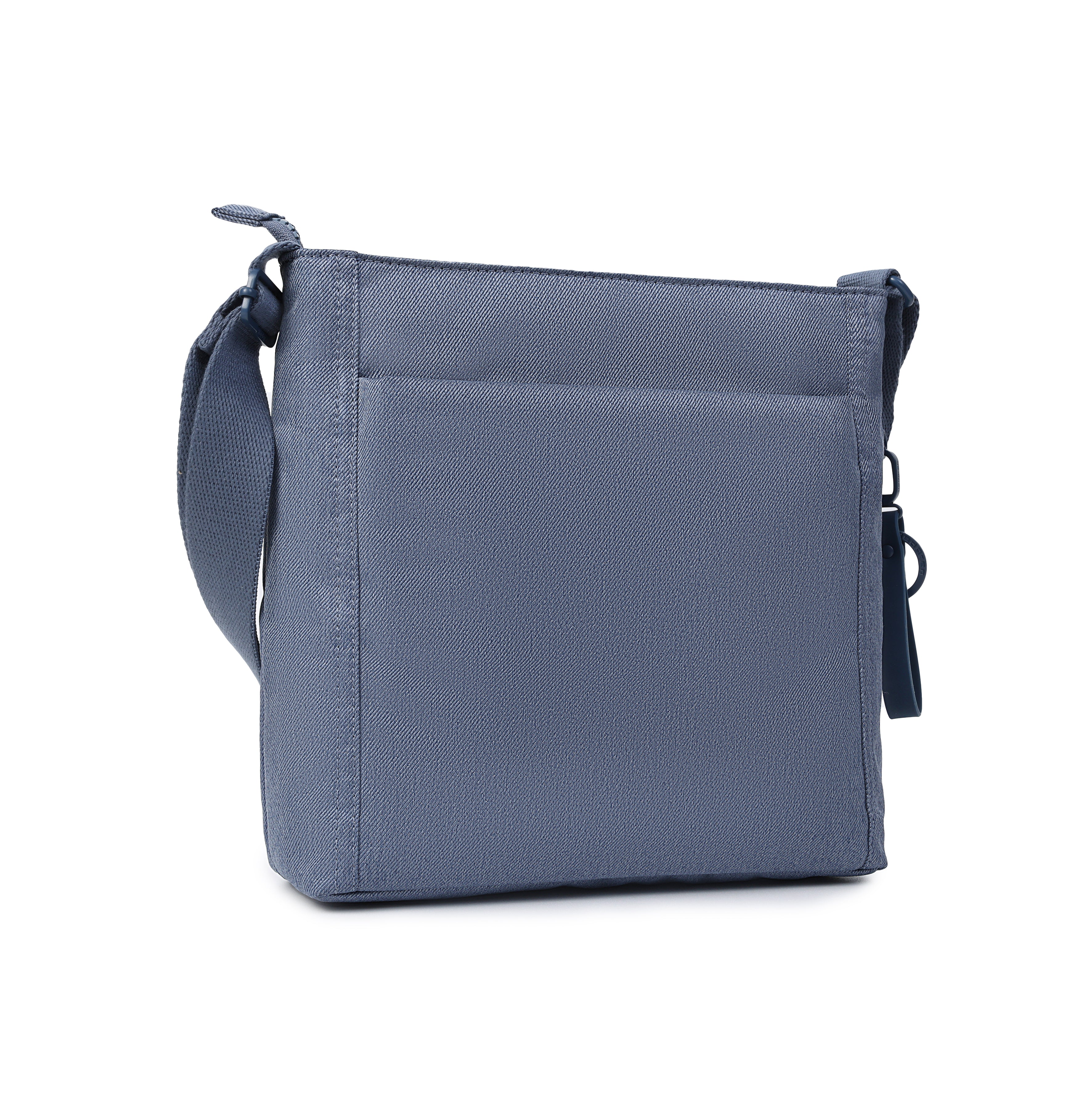 Back of Orva RFID Crossbody #color_vintage indigo jean