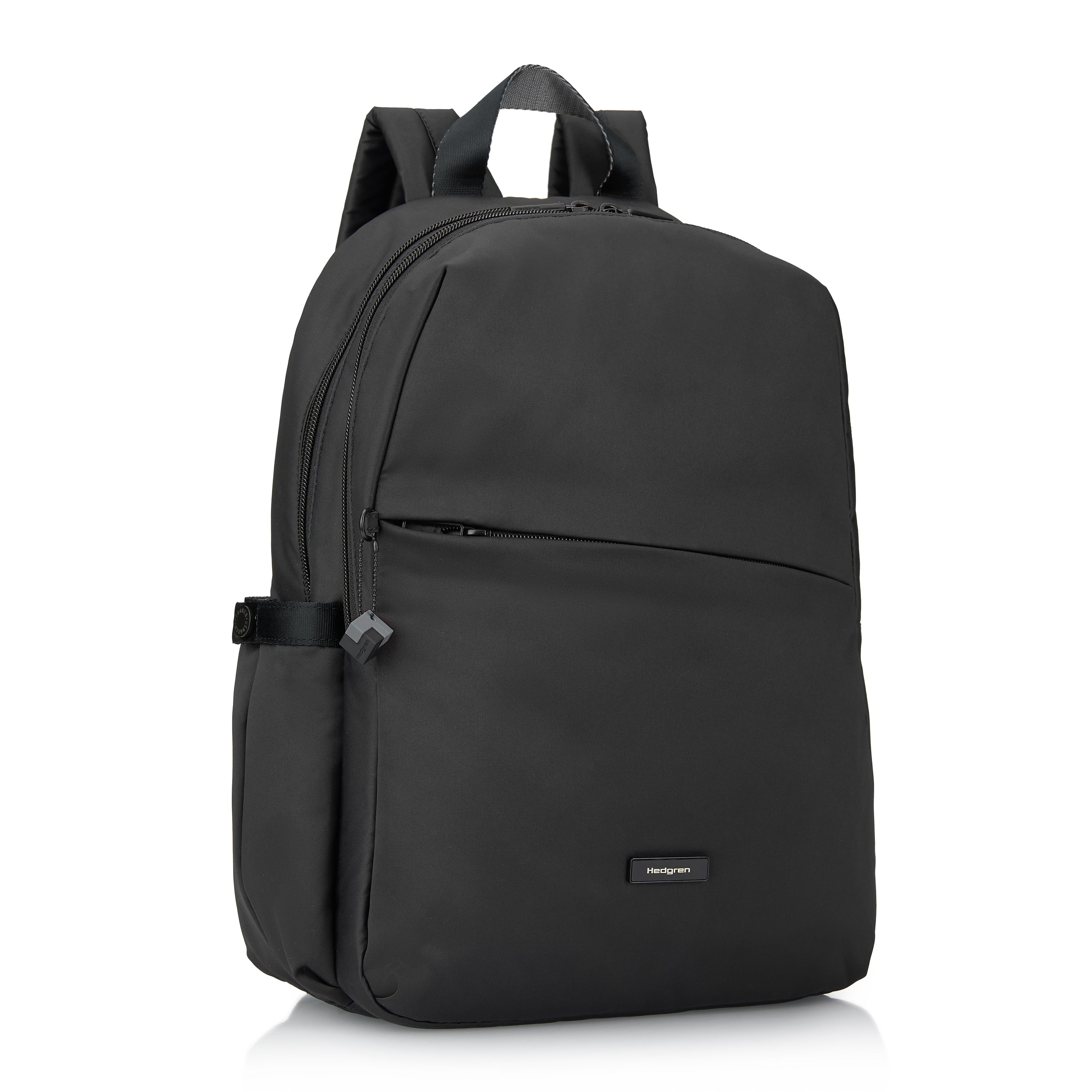 Front angled view of Hedgren COSMOS Backpack in Black