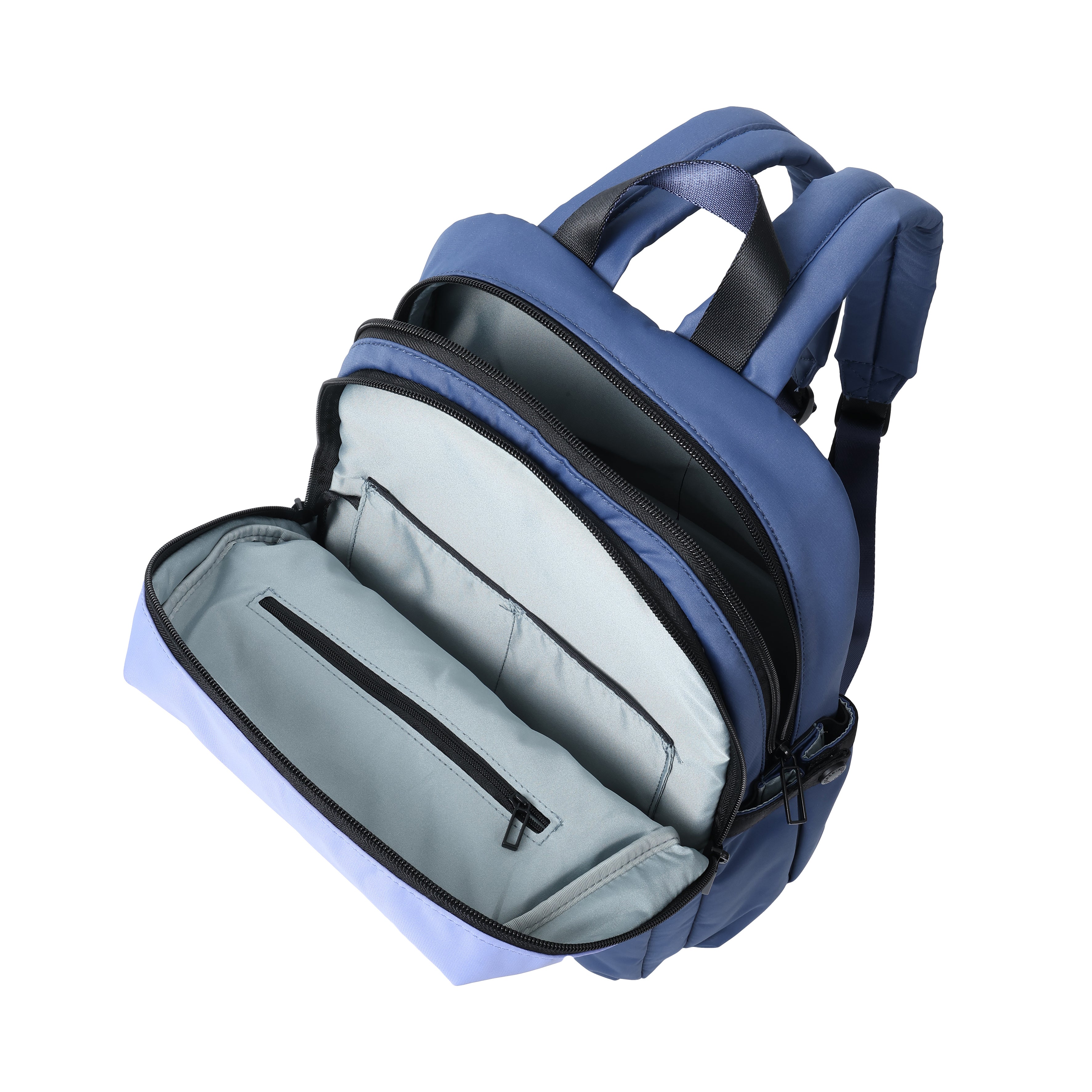 Interior of Hedgren COSMOS Backpack in Blue Mix