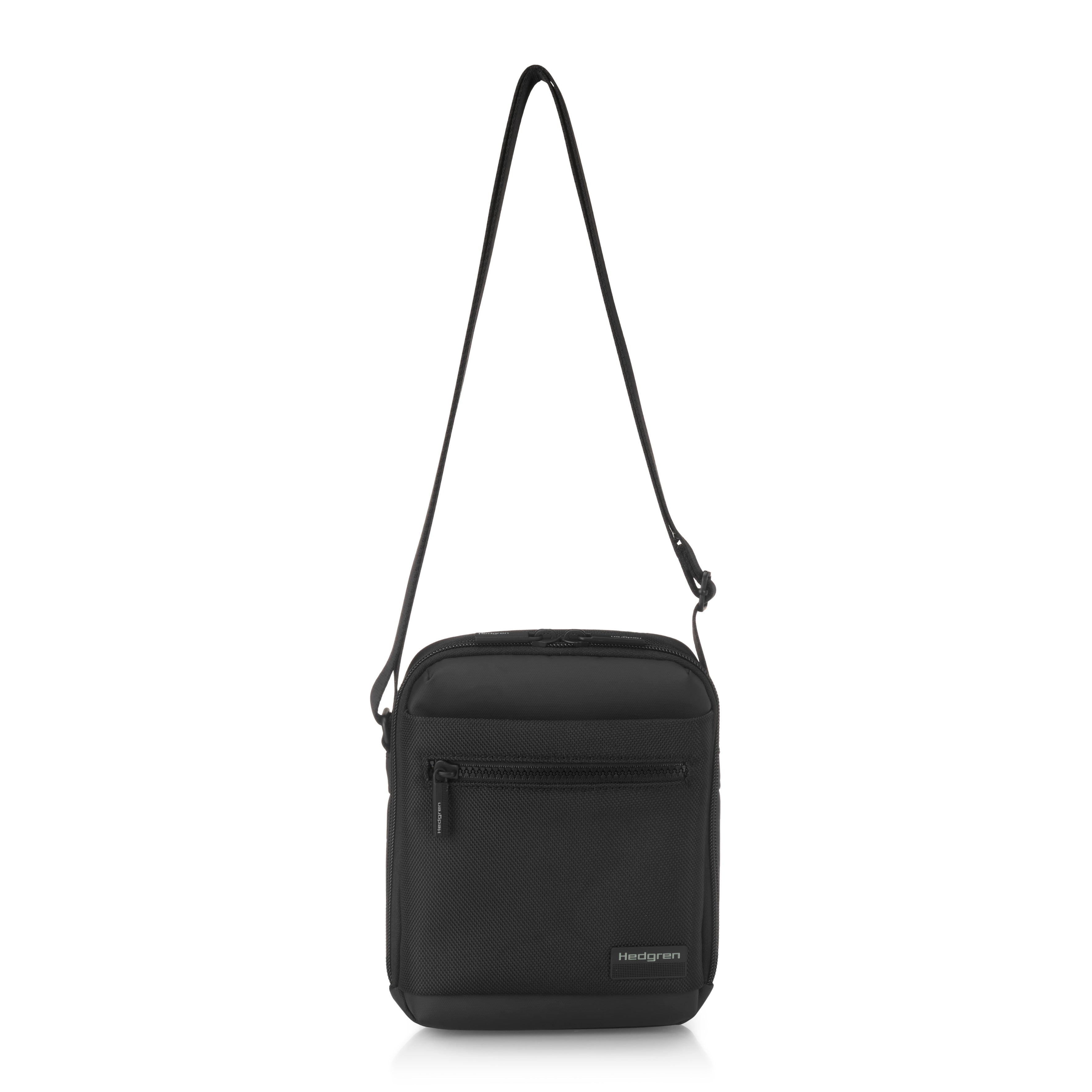 Hedgren's APP Crossbody in Black with strap extended