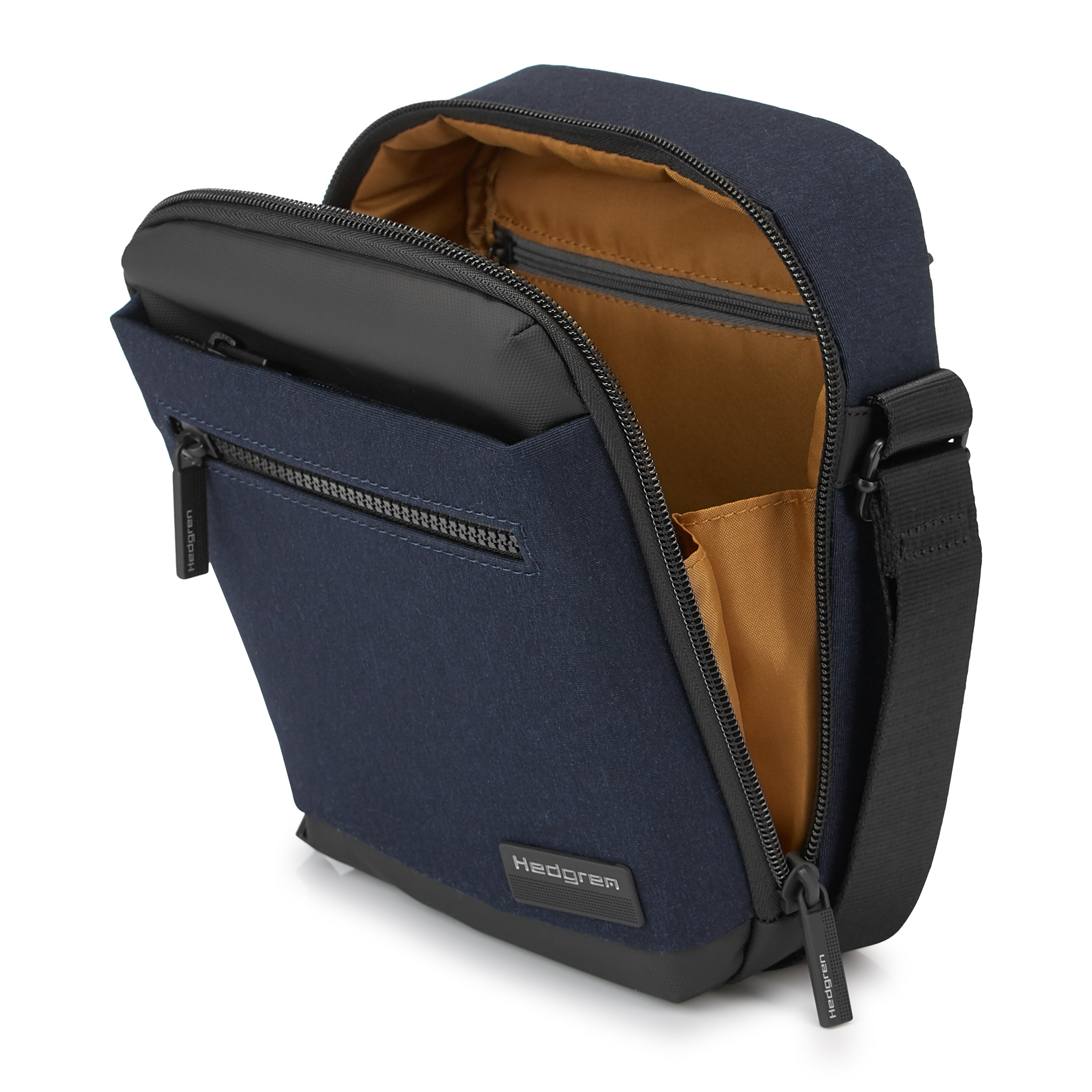Interior of Hedgren's APP Crossbody in Elegant Blue
