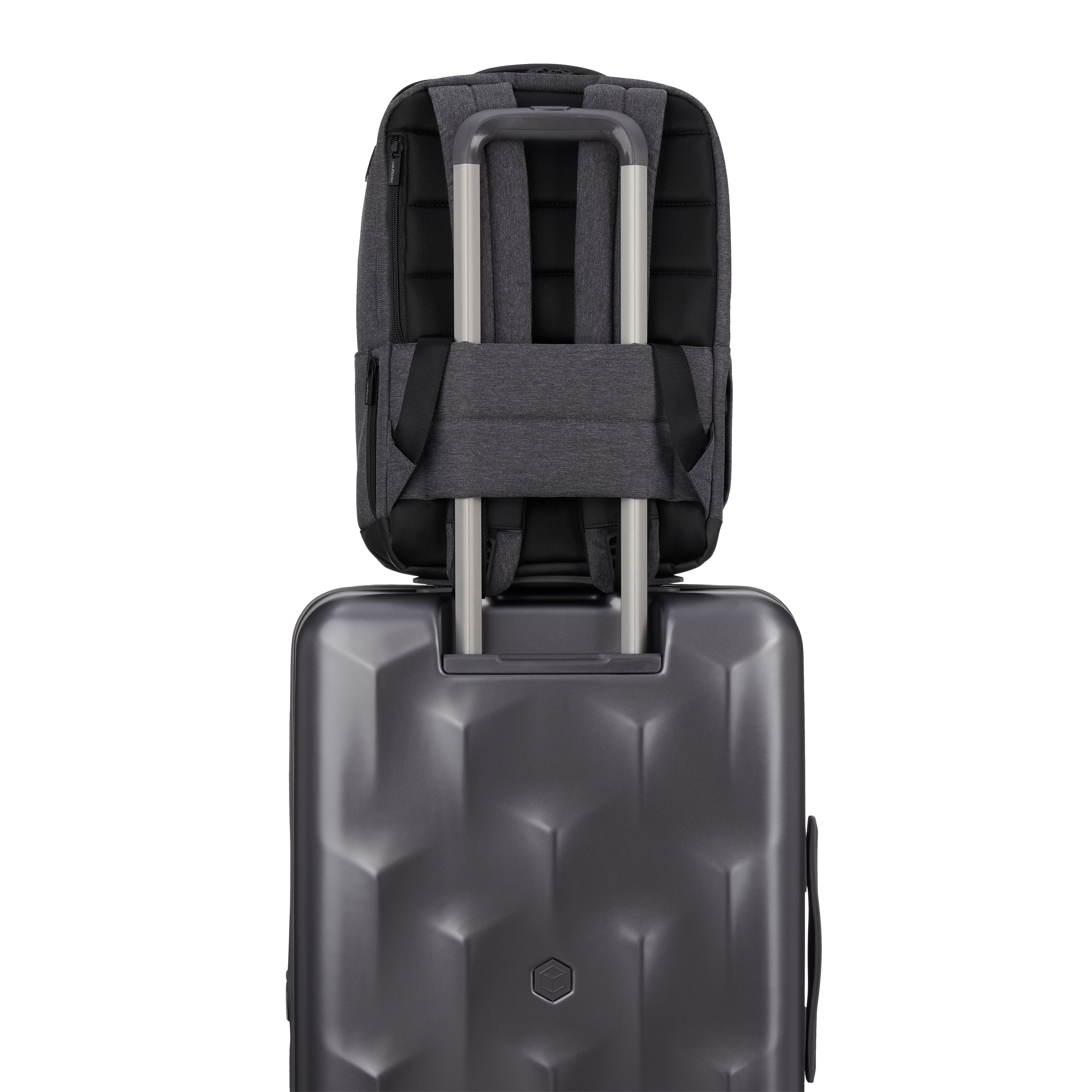 Smart sleeve on Hedgren DRIVE Laptop Backpack in Stylish Grey