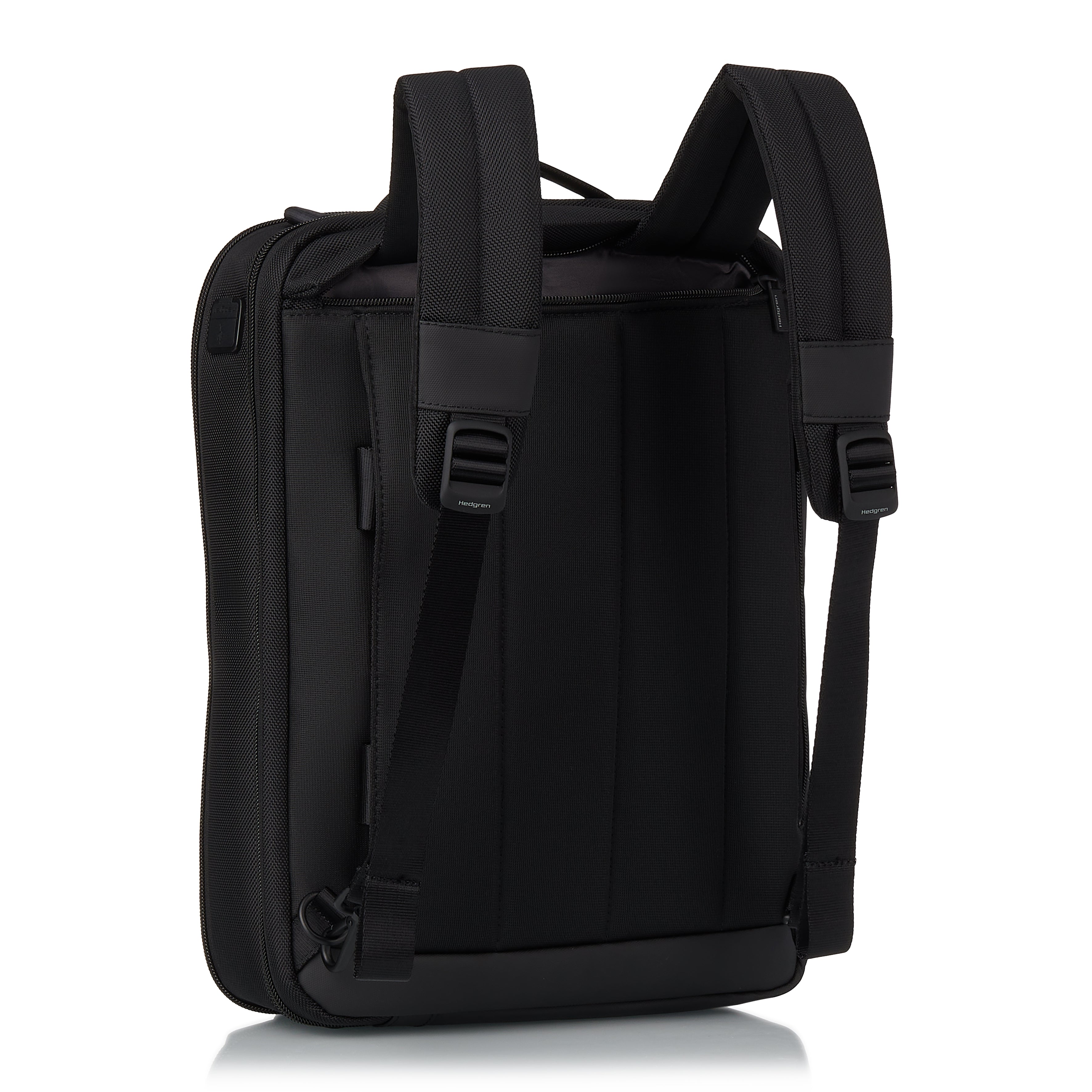 Back of Hedgren DISPLAY Briefcase Backpack in Black