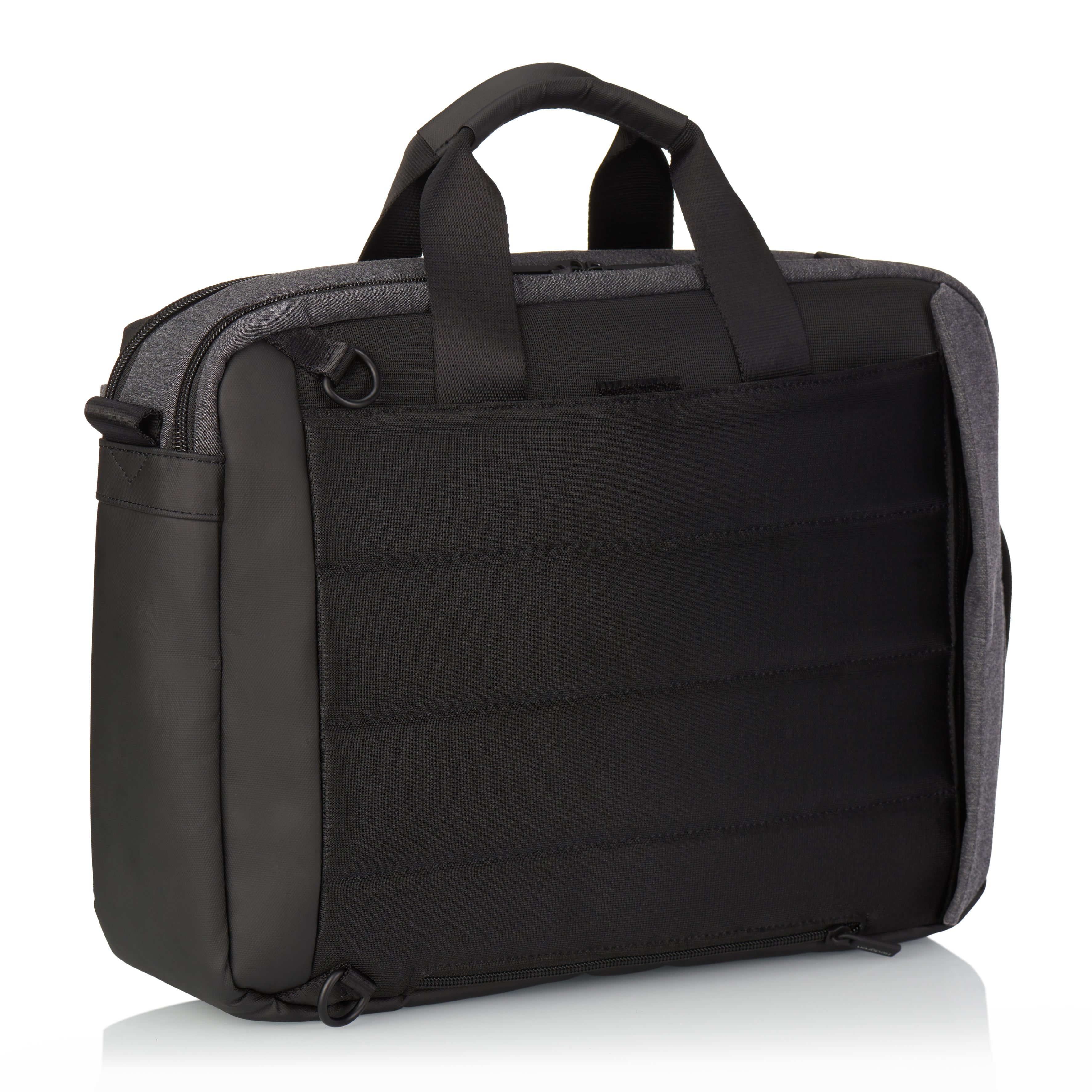 Back of Hedgren DISPLAY Briefcase Backpack in Stylish Grey