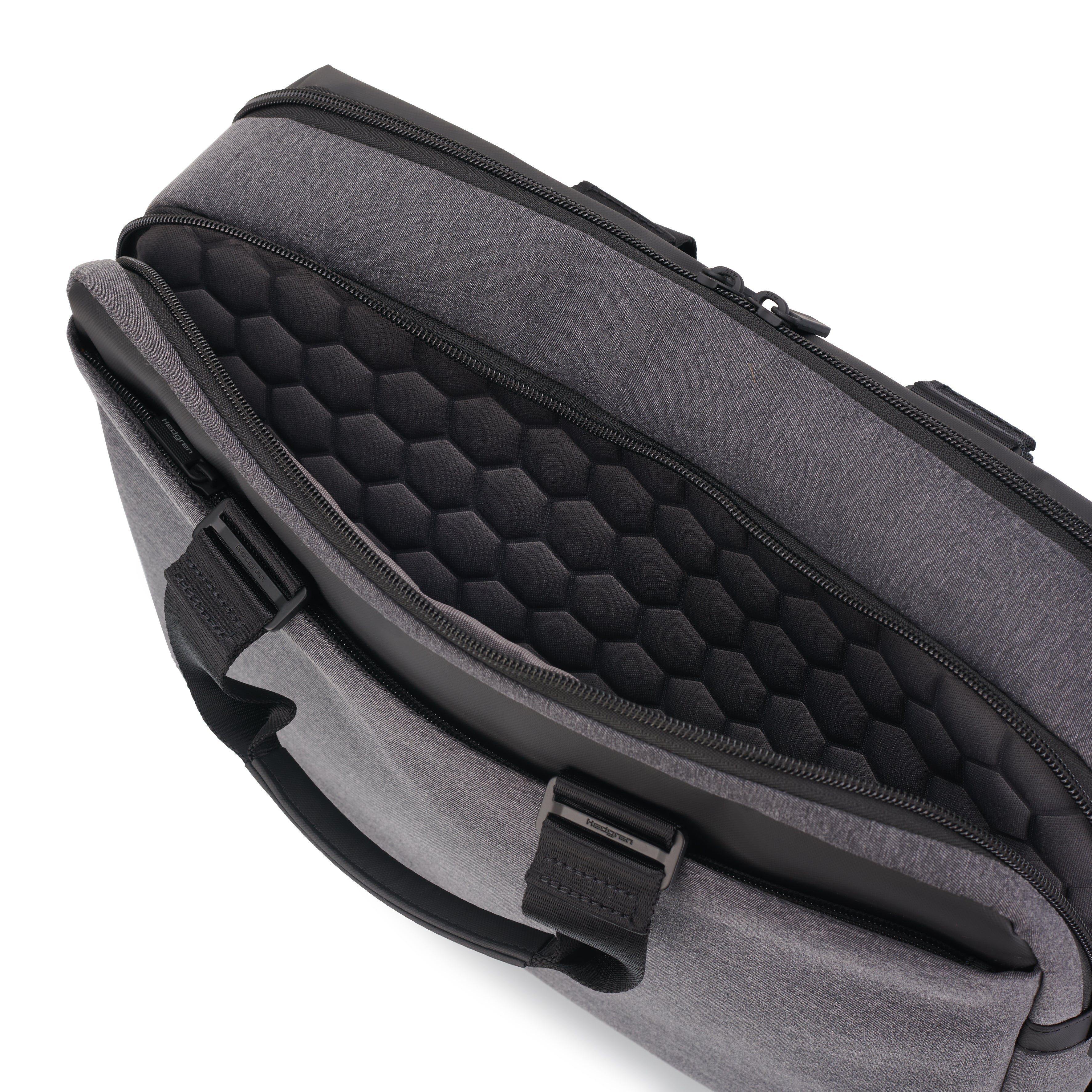 Interior of Hedgren BYTE Laptop Bag in Stylish Grey