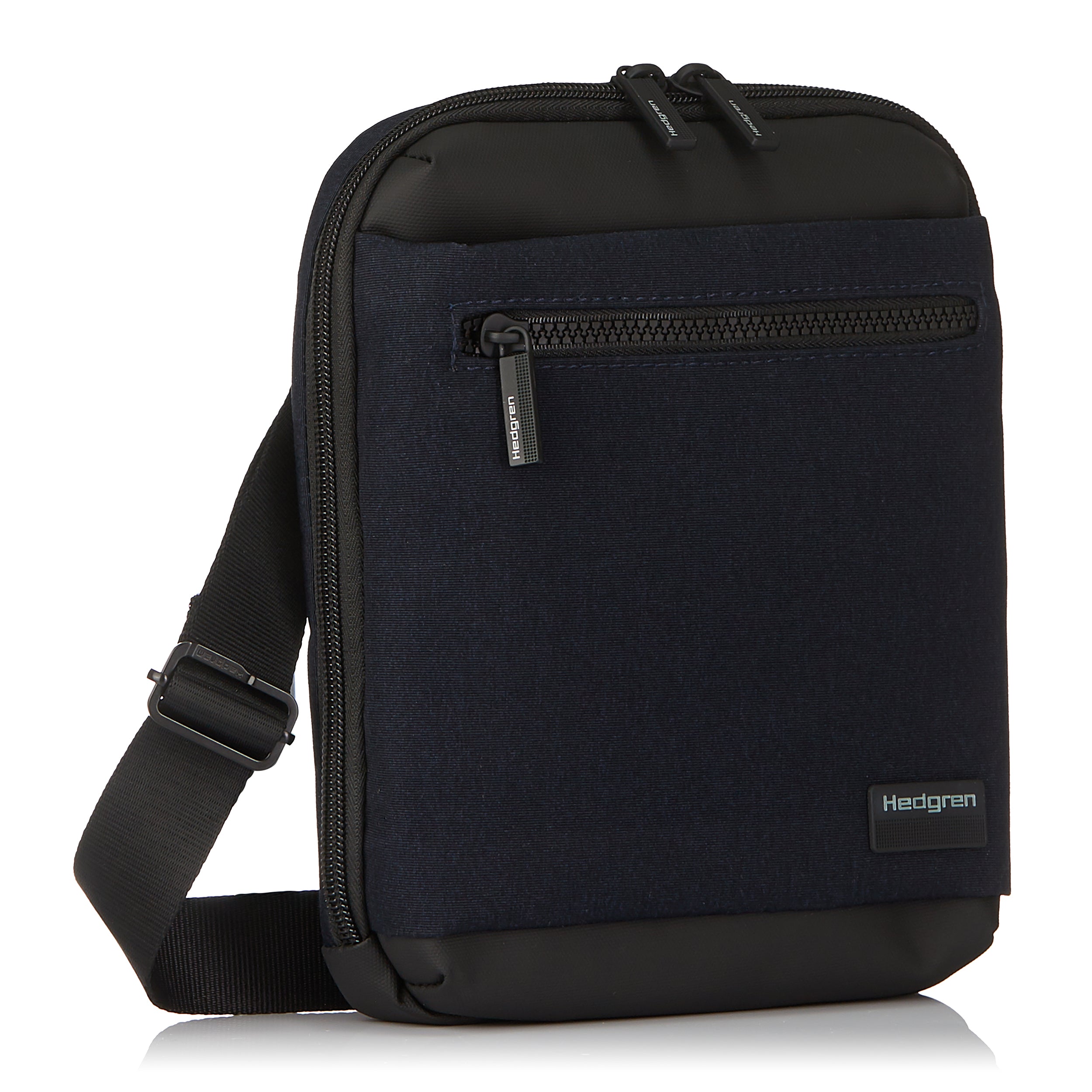 Front angled view of Hedgren CHIP Crossbody in Elegant Blue