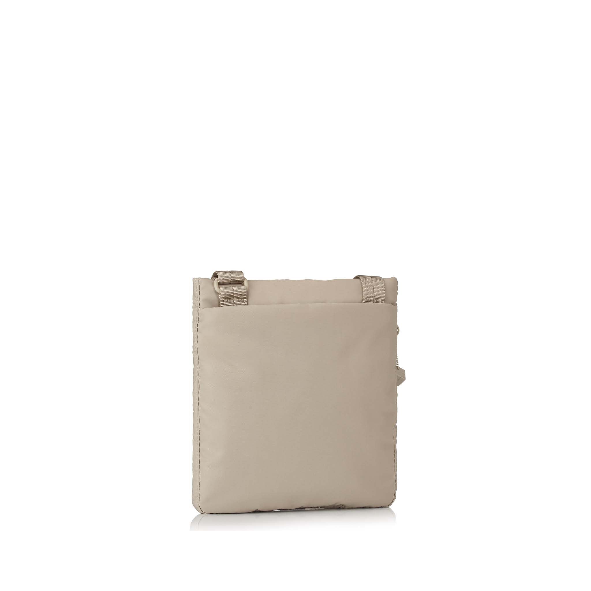 Back of the Leonce RFID Crossbody in cashmere beige