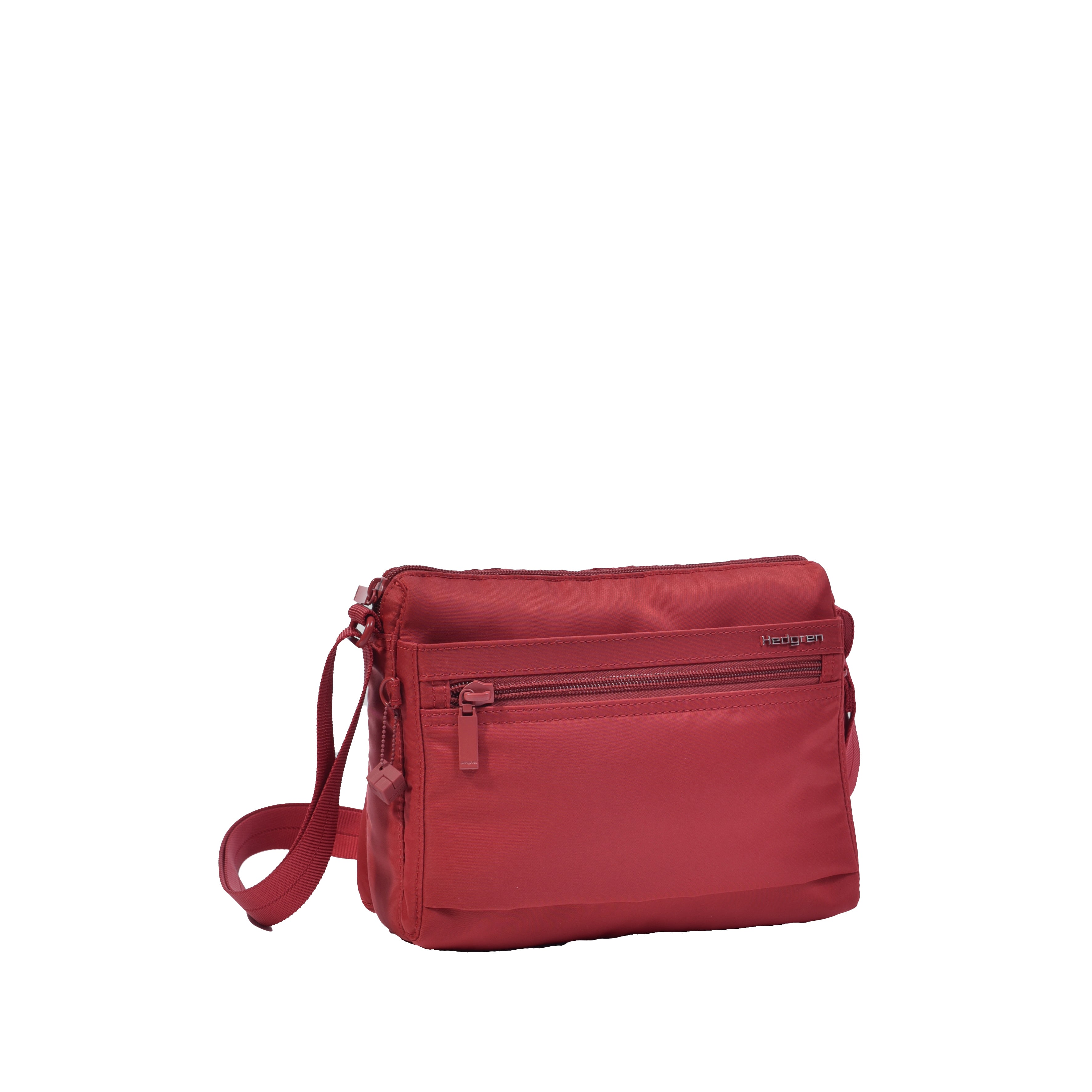 Front angled view of Eye RFID Shoulder Bag #color_sun dried tomato