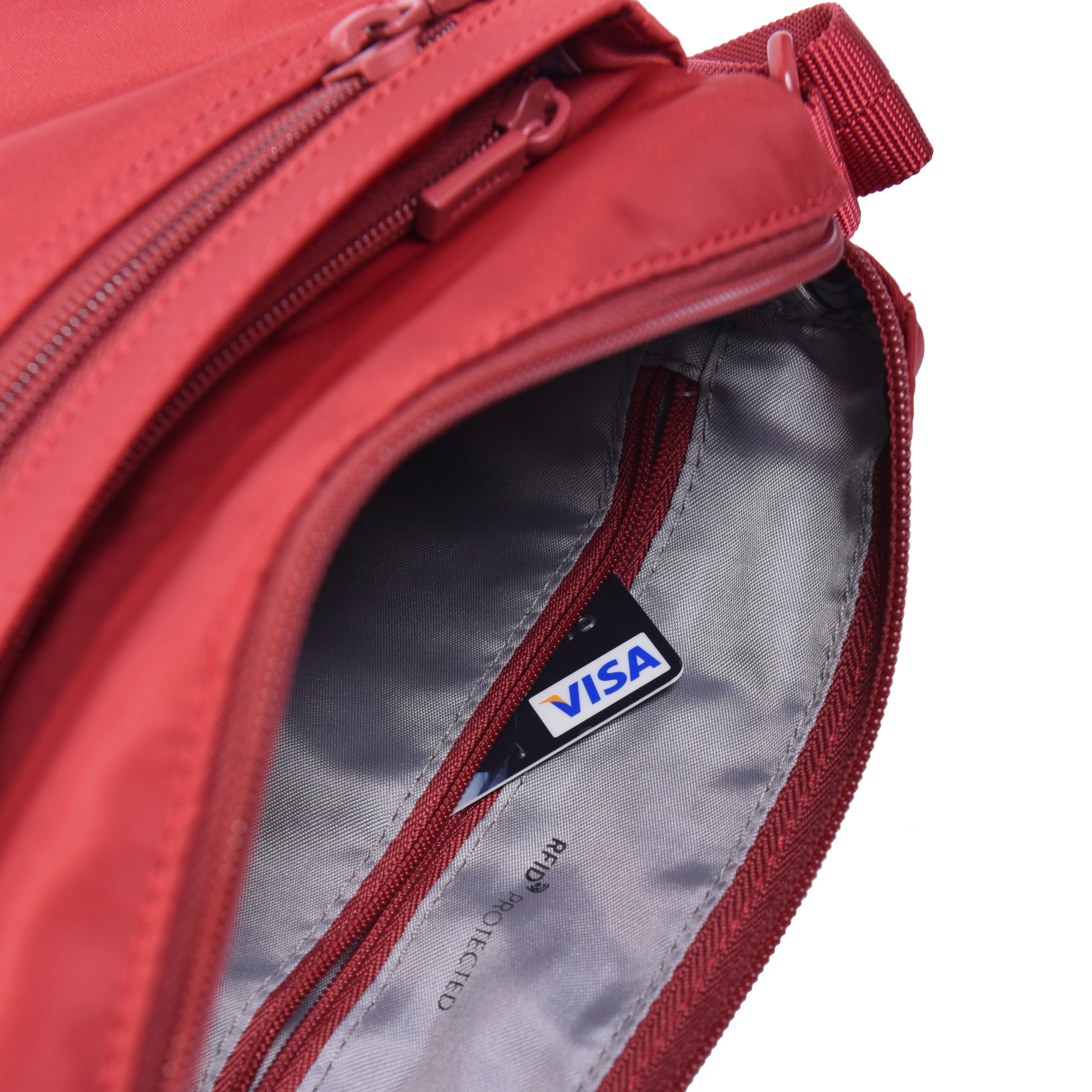 RFID pocket in Eye RFID Shoulder Bag #color_sun dried tomato