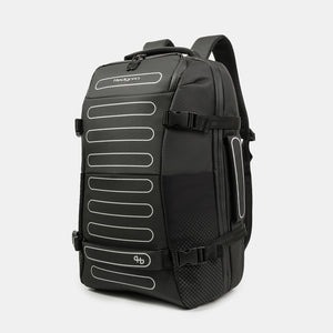 Front angled view of Hedgren's Trip Large Backpack in performance black