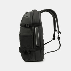 Side view of Hedgren's Trip Large Backpack in performance black