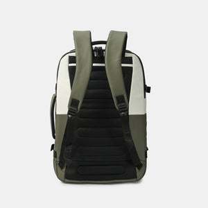 Back panel on Hedgren's Trip Large Backpack in Grey/Olive