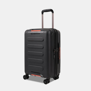 Front angle view of Hedgren's Grip Carry On Spinner in Black