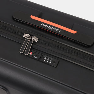 TSA Lock on Hedgren's Grip Carry On Spinner in Black