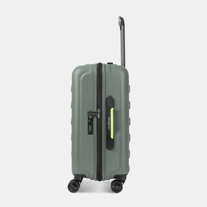 Side view of Hedgren's Grip Carry On Spinner in Olive