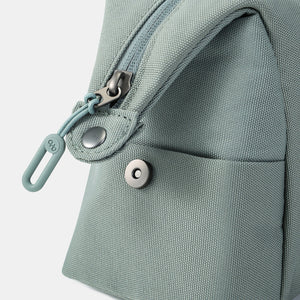 Side pocket on Hedgren Break Toiletry Bag in Grey Green