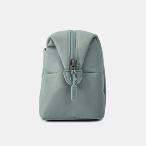 Side view of Hedgren Break Toiletry Bag in Grey Green