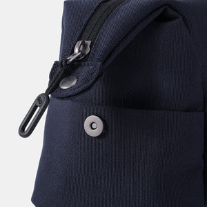 Side pocket on Hedgren Break Toiletry Bag in peacoat blue