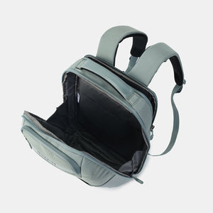 Interior of Hedgren's Handle Laptop Backpack in Grey Green