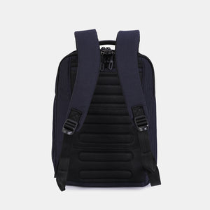 Back panel on Hedgren's Handle Laptop Backpack in Peacoat Blue