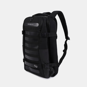 Front angled view of Hedgren Trip Medium Travel Backpack in Black