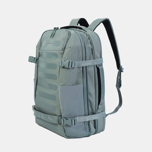 Expandable main compartment on Hedgren's Trip Large Travel Backpack in grey green