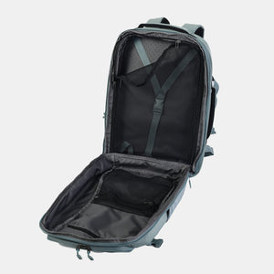 Interior of Hedgren's Trip Large Travel Backpack in grey green