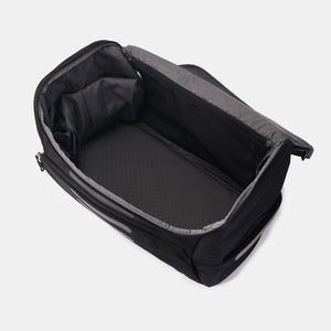 Interior of Hedgren's Sojourn Duffle Backpack in Black