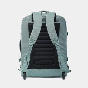 Back panel on Hedgren Multy Wheeled Backpack in Grey Green