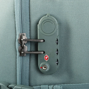 TSA lock on Hedgren Multy Wheeled Backpack in Grey Green