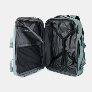 Interior of Hedgren Multy Wheeled Backpack in Grey Green