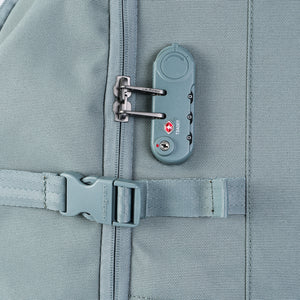 TSA Lock on Hedgren Journey Rolling Duffle in Grey Green