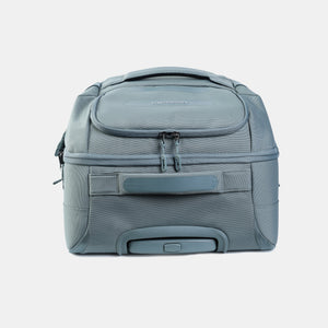 Overhead view of Hedgren Journey Rolling Duffle in Grey Green