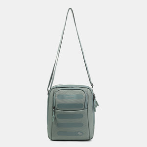 Hedgren RELAX Crossbody in Grey Green with strap extended