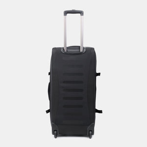 Back of COMPACT Rolling Duffle in Black