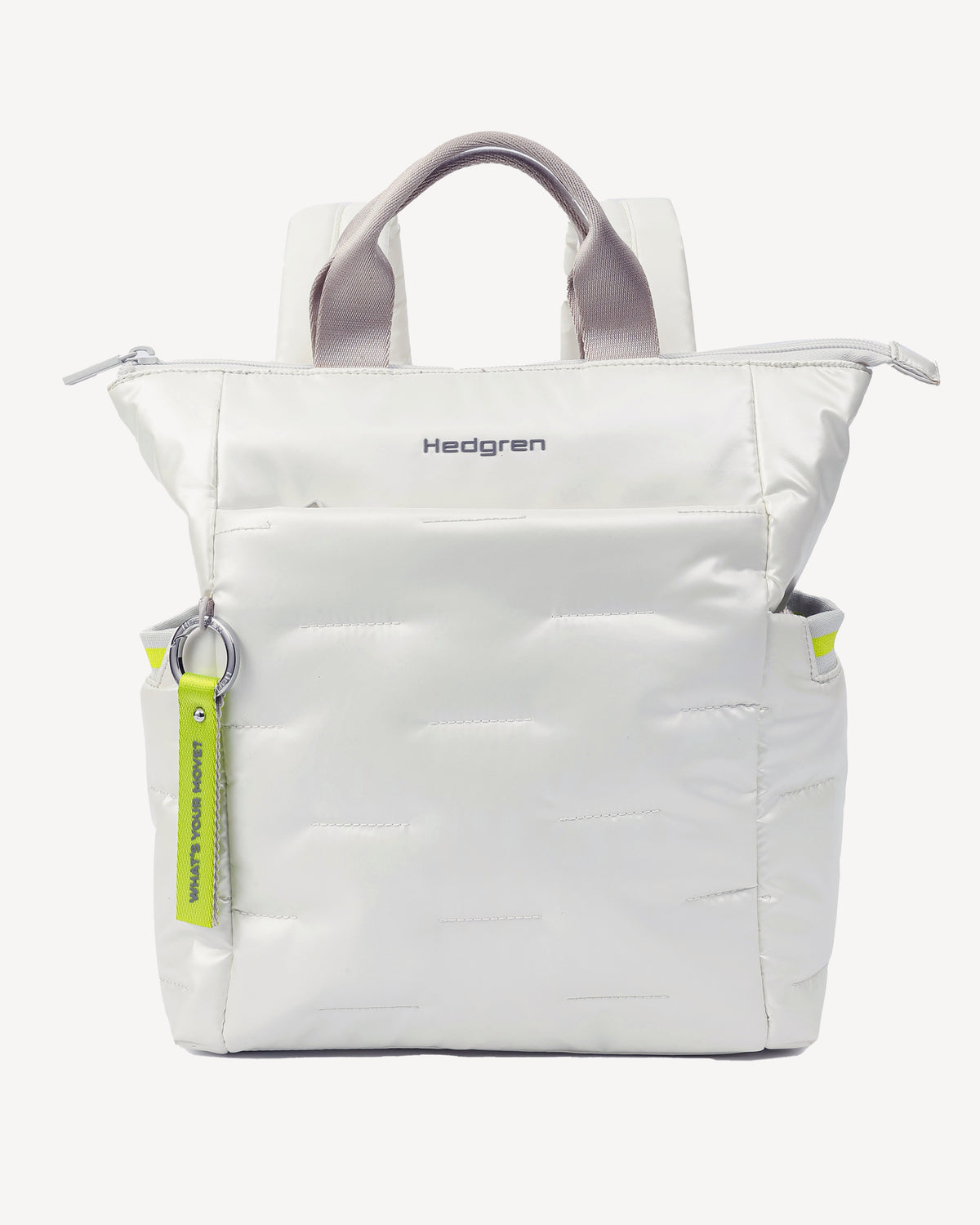 HEDGREN Cocoon Billowy Backpack w Flap back, Black/Brown/White stripe accent COMFY Casual Backpack in Vaporous Grey | Hedgren main image 4