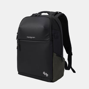 Front angled view of Hedgren's TRAM Laptop Backpack in Urban Jungle